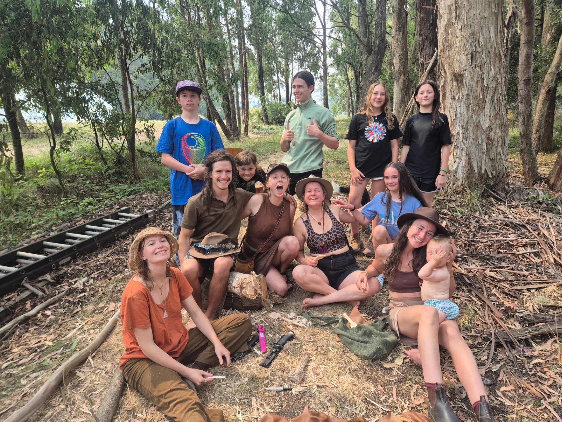 The Punky Crew gathered in the bush at the annual campout